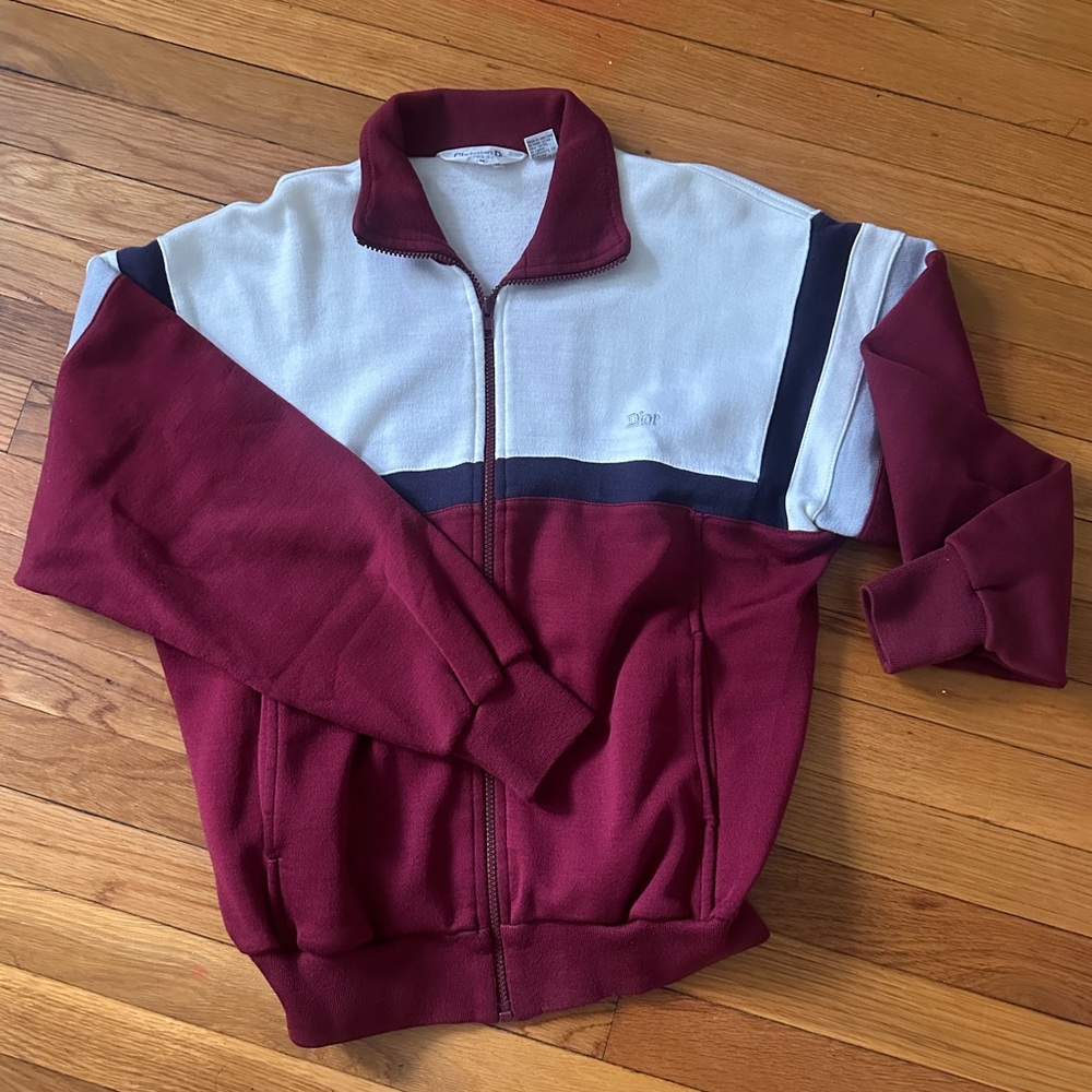 Dior Burgundy blue and white  vtg track jacket